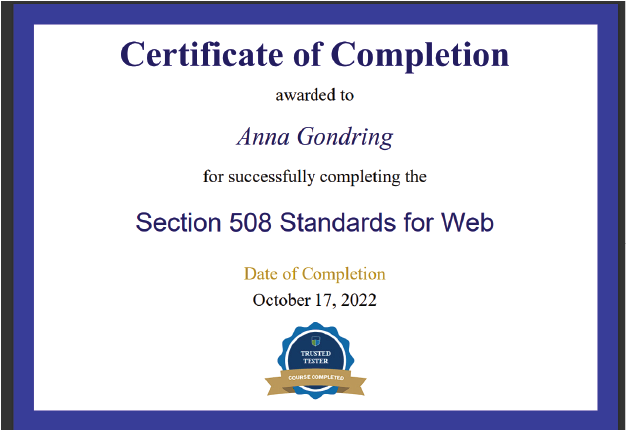 508 Certification
